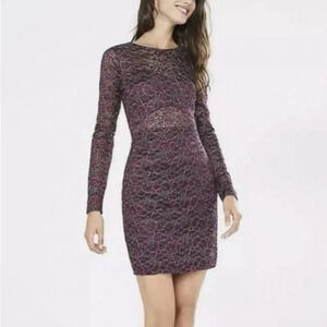 Express Wine Burgundy Floral Lace Cocktail Sheath Dress Size M Medium NWT